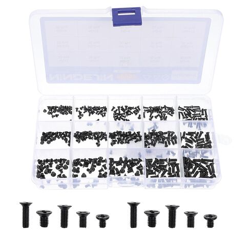 VALICLUD 450pcs Black Flat Head and Countersunk Computer Repair Screws Kit, Wear-Resistant Anti-Rust Small Screws Set for Electronic Product Fittings and Laptop Maintenance in Kuwait