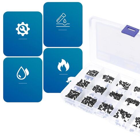 VALICLUD 450pcs Black Flat Head and Countersunk Computer Repair Screws Kit, Wear-Resistant Anti-Rust Small Screws Set for Electronic Product Fittings and Laptop Maintenance in Kuwait