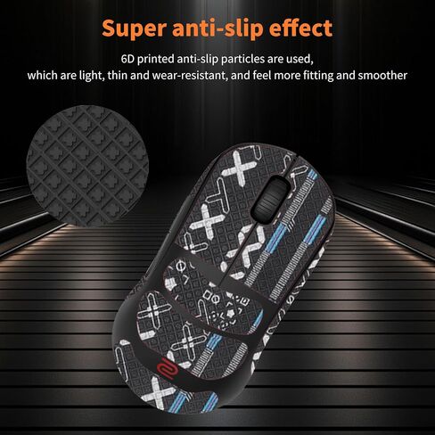 NOUKAJU Mouse Grip Tape Full Coverage for BenQ Zowie U2, Self-Adhesive Sweat-Resistant Professional Mice Upgrade Kit,Mouse Feet Skates(Foot pad + Black Mouse Grip Tape) in Kuwait