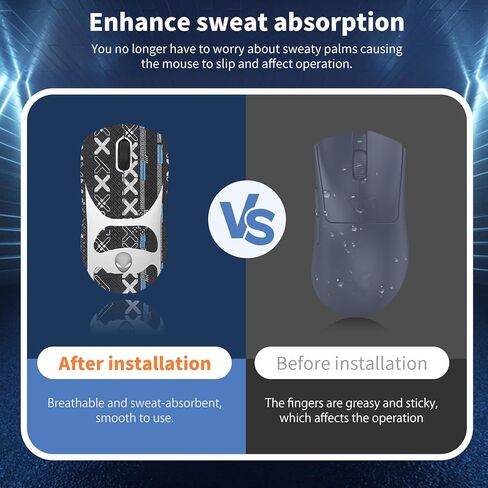NOUKAJU Mouse Grip Tape Full Coverage for Alienware AW720M, Mouse Anti Slip Grip Tape,Self-Adhesive PreCut Sweat-Resistant Professional Mice Upgrade Kit(Black) in Kuwait