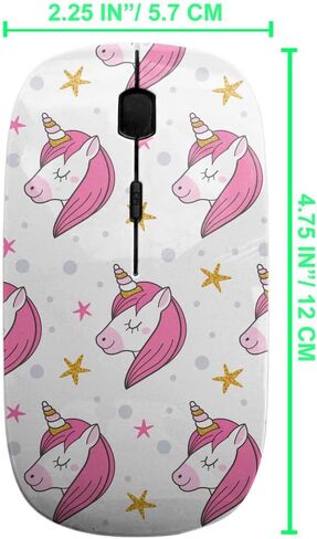 2.4GHz USB Wireless Mouse, Fashion Cute Unicorn Pattern, Ergonomic Slim Computer Mice for Kids in Kuwait