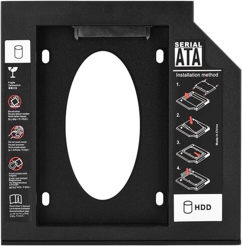 2.5 SSD Adapter Plug & Play for Laptop + Dual Boot Functionality + Suitable for Portable Enthusiasts + Black Color (12.7mm) in Kuwait