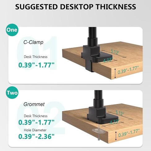 WALI Triple Monitor Mount, up to 49'' Ultrawides on Top Bracket and 34'' Screens on Side Brackets, Extra Tall 3 Monitors Desk Mount, Heavy Duty Monitor Arm up to 44 lbs (GSDM003N-P), Black in Kuwait
