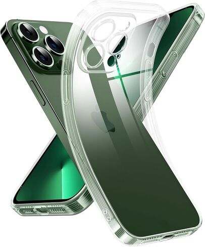 حافظة Supdeal Crystal Clear لهاتف iPhone 13 Mini، [غير صفراء] [حماية الكاميرا] [تم اختبار السقوط من الدرجة العسكرية] غطاء نحيف من السيليكون الناعم الواقي المقاوم للصدمات، 5.4 بوصة، شفاف in Kuwait