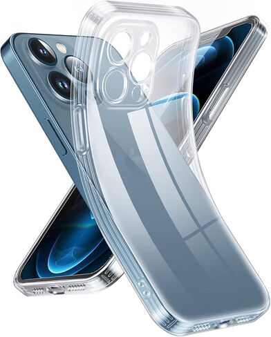 حافظة Supdeal Crystal Clear لهاتف iPhone 13 Mini، [غير صفراء] [حماية الكاميرا] [تم اختبار السقوط من الدرجة العسكرية] غطاء نحيف من السيليكون الناعم الواقي المقاوم للصدمات، 5.4 بوصة، شفاف in Kuwait