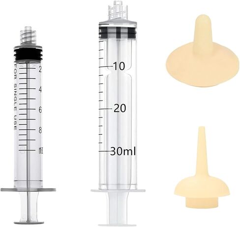 Pet Feeding Set-10 Pcs Silicone Feeding Nursing Nipple and 1ML/5ML/10ML Feeding Syringe, Pet Nursing Feeding Tools for Kittens Puppies Newborn Animals (1ml+5ml+10ml+10 Nipple) in Kuwait