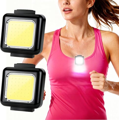 Running Lights for Runners, 2 Pack Clip on Flashlight Rechargeable Running Light for Night Walking, 3 Modes Safety LED Lights Running Gear for Jogging Hiking Camping Gear Dog Walking,Outdoor Adventure in Kuwait