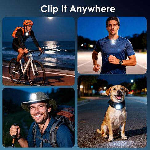 Running Lights for Runners, 2 Pack Clip on Flashlight Rechargeable Running Light for Night Walking, 3 Modes Safety LED Lights Running Gear for Jogging Hiking Camping Gear Dog Walking,Outdoor Adventure in Kuwait
