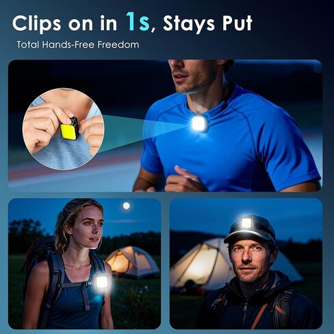 Running Lights for Runners, 2 Pack Clip on Flashlight Rechargeable Running Light for Night Walking, 3 Modes Safety LED Lights Running Gear for Jogging Hiking Camping Gear Dog Walking,Outdoor Adventure in Kuwait