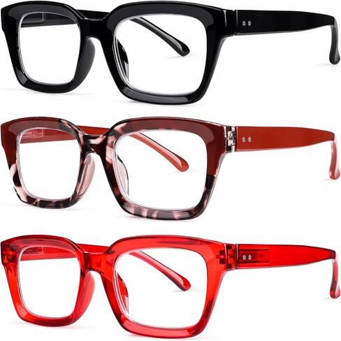Joschoo 3 Pack Oprah Style Glasses Blue Light Light Forcing Computer Computer Spring Comprent Depans for Women Men in Saudi Arabia