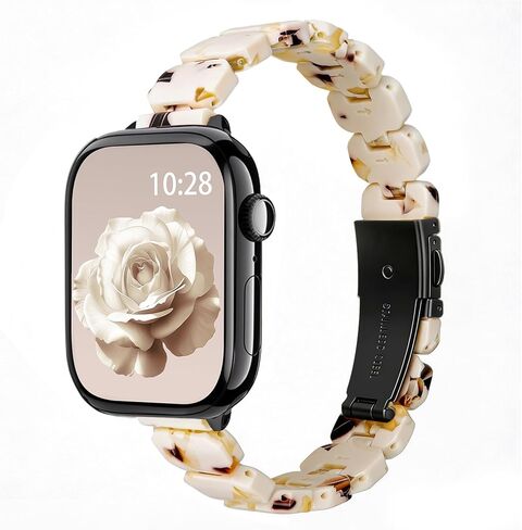 Slim Resin Band Compatible With Apple Watch Bands for Women Series 11/10/9/8/7 38/40/41/42/44/46mm,Thin Bracelet Lightweight Fashion Strap for iWatch Wristband 6/5/4/3/2/1 SE in Saudi Arabia