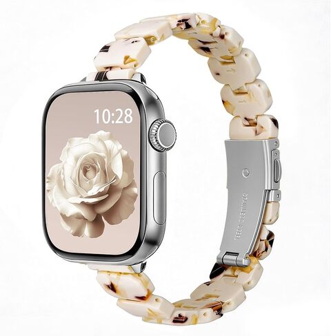 Slim Resin Band Compatible With Apple Watch Bands for Women Series 11/10/9/8/7 38/40/41/42/44/46mm,Thin Bracelet Lightweight Fashion Strap for iWatch Wristband 6/5/4/3/2/1 SE in Saudi Arabia