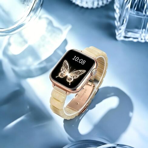 Slim Resin Band Compatible With Apple Watch Bands for Women Series 11/10/9/8/7 38/40/41/42/44/46mm,Thin Bracelet Lightweight Fashion Strap for iWatch Wristband 6/5/4/3/2/1 SE in Saudi Arabia