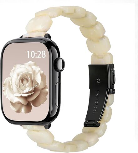 Slim Resin Band Compatible With Apple Watch Bands for Women Series 11/10/9/8/7 38/40/41/42/44/46mm,Thin Bracelet Lightweight Fashion Strap for iWatch Wristband 6/5/4/3/2/1 SE in Saudi Arabia