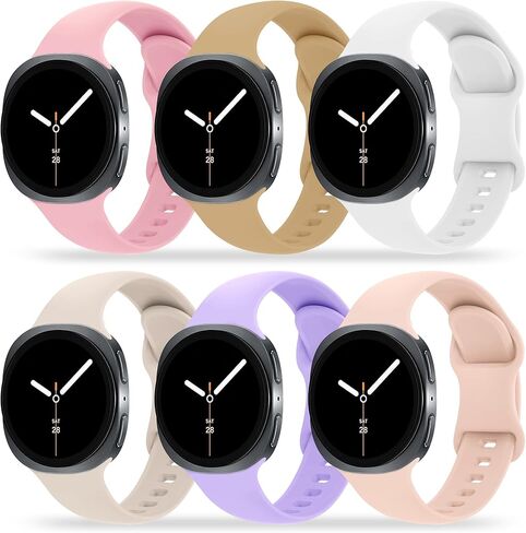 6 Pack Bands Compatible with Samsung Galaxy Watch 8 40mm 44mm/Galaxy Watch 8 Classic 46mm Band for Women Men, No Gap Soft Silicone Sport Breathable Replacement Strap in Kuwait