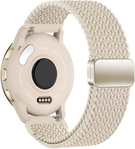 22mm Magnetic Braided Compatible with Garmin Venu 3 Watch Band/Venu 4 45mm/Venu 2/Vivoactive 4, Adjustable Stretchy Nylon Sport Strap for Forerunner 570-47mm/265/255 Women Men (improved) in Saudi Arabia