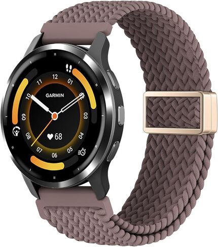 22mm Magnetic Braided Compatible with Garmin Venu 3 Watch Band/Venu 4 45mm/Venu 2/Vivoactive 4, Adjustable Stretchy Nylon Sport Strap for Forerunner 570-47mm/265/255 Women Men (improved) in Saudi Arabia