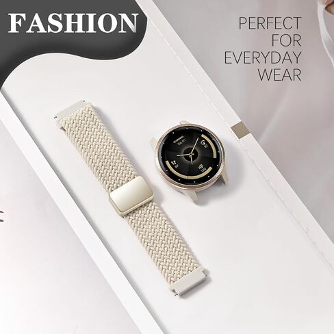 22mm Magnetic Braided Compatible with Garmin Venu 3 Watch Band/Venu 4 45mm/Venu 2/Vivoactive 4, Adjustable Stretchy Nylon Sport Strap for Forerunner 570-47mm/265/255 Women Men (improved) in Saudi Arabia