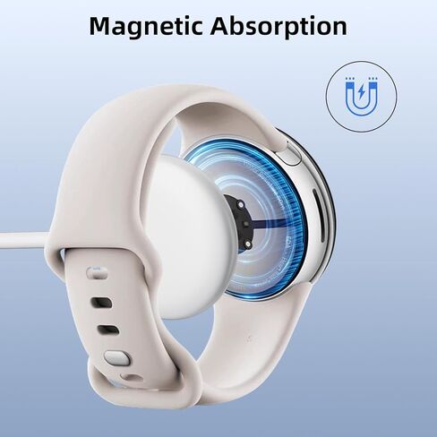 iMangoo لساعة Google 2 3 لشاحن ساعة Pixel USB كابل شحن مع حامل امتصاص مغناطيسي مغناطيسي للساعة الذكية بديل سلك شحن احتياطي 3 أقدام أبيض in Kuwait