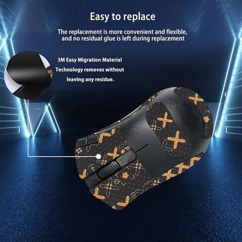 شريط قبضة الماوس NOUKAJU تغطية كاملة لـ Razer DeathAdder V2 X HyperSpeed، شريط قبضة الماوس المضاد للانزلاق، مجموعة ترقية الفئران الاحترافية ذاتية اللصق ومقاومة للعرق (أسود وذهبي) in Kuwait