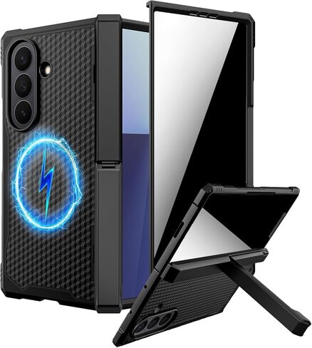 NINKI Anti-Spy Privacy Screen Protector for Samsung Galaxy Z Fold 7 Case with Stand, Compatible with Magsafe, Military-Grade Drop Hinge Protection Rugged Cover for Samsung Z Fold 7 Case Magnetic Black in Saudi Arabia