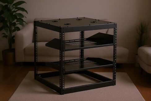 10U Open Frame Network Rack, 23" Deep, Steel, Black, 65x59x14cm in Kuwait