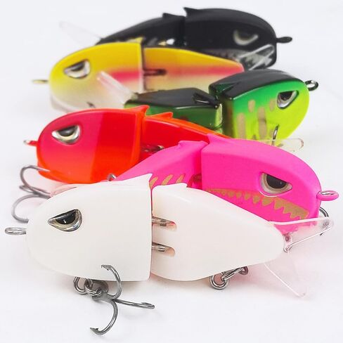 6 Pack Mini Glide Baits, Multi Jointed Swimbaits Slow Sinking Raptor Fishing Lure for Bass Pike 0.51in/0.23oz in Kuwait