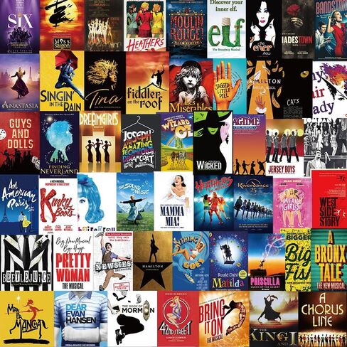 Broadway Musical Poster Mixed Stickers Cool Decals for Water Bottles 52PCS in Kuwait