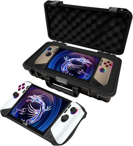 حقيبة حمل صلبة مقاومة للماء لجهاز MSI Claw 8 AI+ A2VM Polar Tempest Edition/MSI Claw 8 AI+ A2VM لوحدة تحكم الكمبيوتر المحمولة للألعاب، سعة كبيرة للقاعدة والشاحن والملحقات in Kuwait