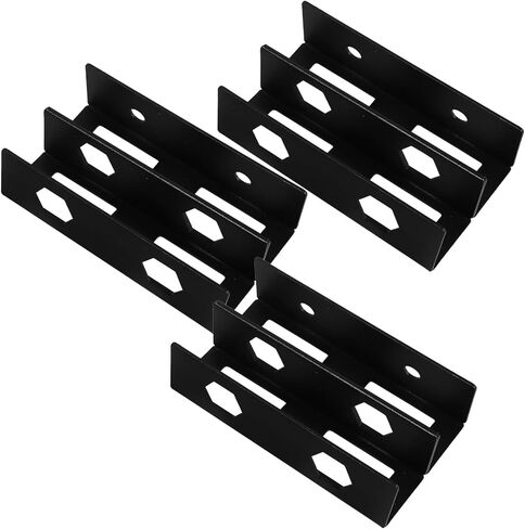 Double Layer Under Desk Laptop Mount Metal Holder with Screws, Universal Laptop and Keyboard Organizer, Black Under Table Workspace Storage Stand for Office and Home Use in Kuwait