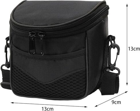 Camera Case Bag for Hiking, Soft Padded Crossbody Camera Bag 13cm x 13cm x 9cm (5.1 x 5.1 x 3.5 in), Black in Kuwait