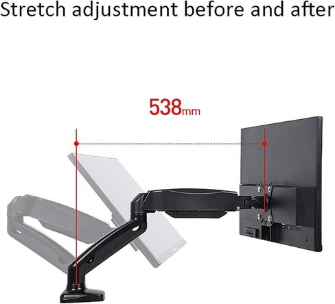 TV Stand, TV Wall Mounted Monitor Stand, Adjustable Throttle Spring Single Arm Stand, Suitable for 17 to 35 Inch Monitors in Kuwait
