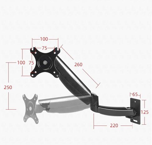 Computer Monitor Bracket Wall Mount TV Stand Adjustable Height Rotation 360° Horizontal and Vertical Universal TV Mount Good in Kuwait