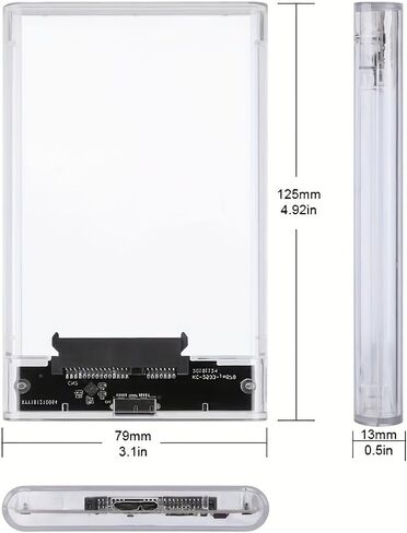 حاوية محرك الأقراص الصلبة USB 3.0 إلى SATA - شفافة، لا تحتاج إلى تركيب أداة، صندوق تخزين خارجي، التوصيل والتشغيل، متوافق مع أنظمة متعددة لمحرك الأقراص الصلبة/ SSD، واستخدام الكمبيوتر المحمول/ سطح المكتب in Kuwait