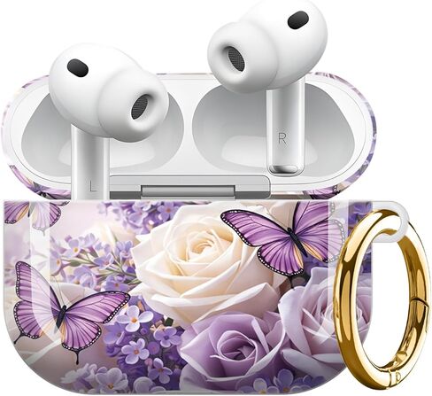 Compatible with Airpod Pro 3 Case–Secure Lock & Keychain,TPU Protection,Sleek Design,Full-Body Coverage for 3rd Gen Airpod Pro(Red Roses Black Background Floral) in Saudi Arabia