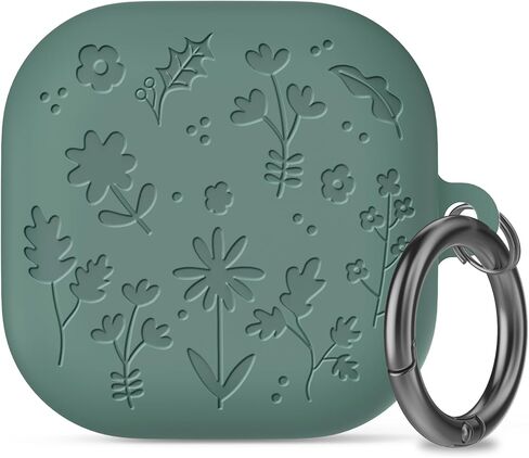 AhaStyle Silicone Case for Samsung Galaxy Buds4 and Galaxy Buds4 Pro (2026) Flower Engraved Cute Cover Skin Compatible with Samsung Galaxy Buds4 Series Support Wired/Wireless Charging for Women Girls in Kuwait