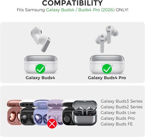 جراب AhaStyle من السيليكون لهاتف Samsung Galaxy Buds4 وGalaxy Buds4 Pro (2026) غطاء لطيف منقوش عليه زهرة متوافق مع سلسلة Samsung Galaxy Buds4 يدعم الشحن السلكي/اللاسلكي للنساء والفتيات in Kuwait