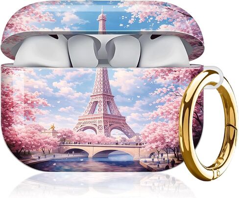 Compatible with AirPod Pro 3rd Generation Case 2025,Fashion Protective Cover with Keychain, Anti-Scratch, Drop Protection,Shockproof Cover for AirPod Pro 3 Women(Pink Floral Butterfly) in Kuwait