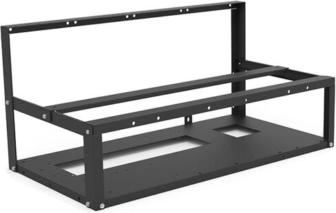 6 GPU Mining Rig Frame Case ATX Motherboard Rack Stackable Miner Computer Rack with 4 Cooling Fans 81mm Card Spacing for Cryptocurrency GPU Mining (Black) in Kuwait