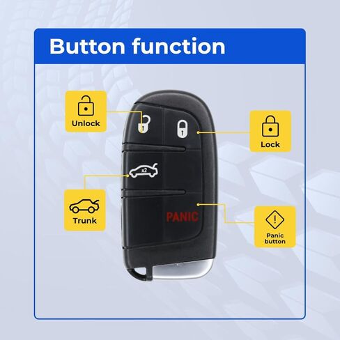 Replcament Key Fob Compatible with 300 2015 FCC M3N-40821302 M3N40821302 2AOKM-CYV11 Part Number 56046758AA 56046758AF 56046758 68051387AC Pack of 2 in Kuwait