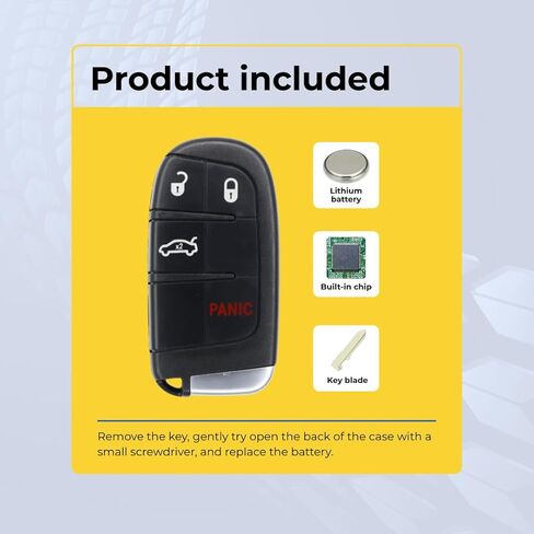 Replcament Key Fob Compatible with 300 2015 FCC M3N-40821302 M3N40821302 2AOKM-CYV11 Part Number 56046758AA 56046758AF 56046758 68051387AC Pack of 2 in Kuwait