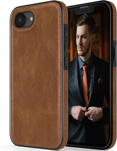 LOHASIC for iPhone 16e Case for iPhone 17e Case, Luxury Leather Soft Back Cover Full Body Protective Women Men Phone Shockproof Cases for iPhone iPhone 16E/17E 6.1'', Brown in Saudi Arabia