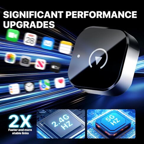 2026 ترقية محول CarPlay اللاسلكي الصغير 2 في 1، التوصيل والتشغيل اللاسلكي Android Auto Dongle، إعادة التوصيل التلقائي لملحق تشغيل السيارة USB الصغير المتوافق مع iPhone Android in Kuwait