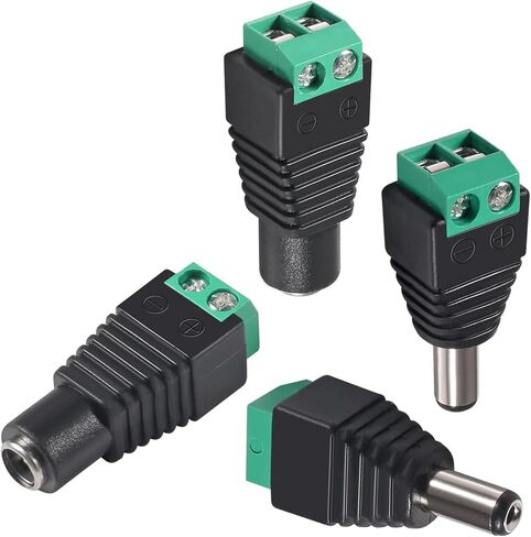 10 أزواج من موصل الطاقة DC 5.5 مم × 2.1 مم 12 فولت محول مقبس الطاقة 10 × ذكر و10 × أنثى لشريط LED CCTV كاميرا أمان كابل سلك ينتهي محول برميل التوصيل in Kuwait
