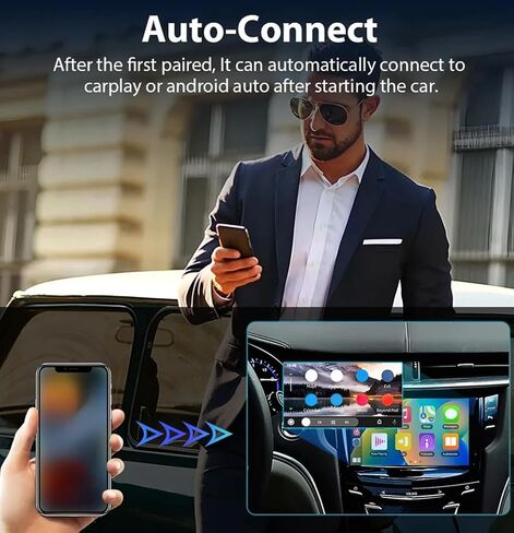 CarPlay USB Adapter for BMW 320i 328i 330i 3 GT 530i 550i 535i 5 GT 630i 640i X1 X3 X5, 2-in-1 Plug & Play Adapter Converts Wired CarPlay to Cable-Free CarPlay, Fast Auto-Connect, No Delay in Kuwait