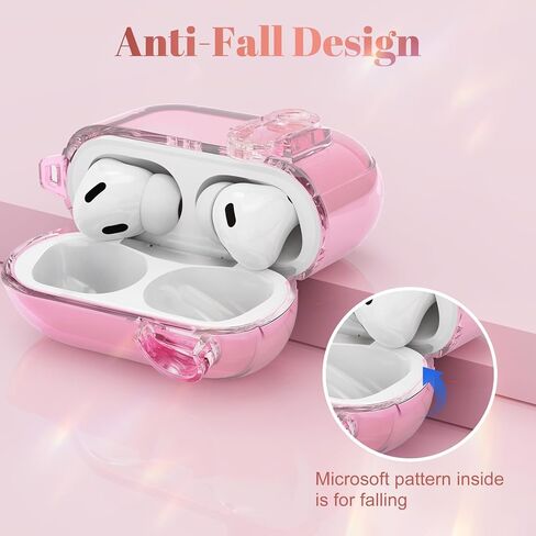 (مع قفل أمان) حافظة شفافة متوافقة مع حافظة AirPods Pro 3 2025 للسيدات، حافظة AirPods Pro 3rd Generation لطيفة وناعمة وشفافة من مادة TPU لسماعات الأذن Pro3 Girl Strawberry Keychain لـ Airpod Pro 3، وردي in Kuwait