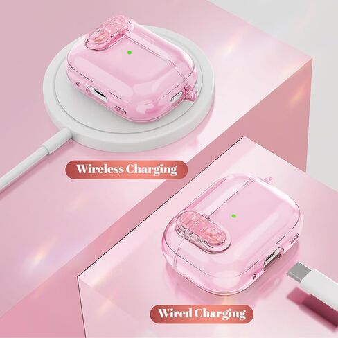 (مع قفل أمان) حافظة شفافة متوافقة مع حافظة AirPods Pro 3 2025 للسيدات، حافظة AirPods Pro 3rd Generation لطيفة وناعمة وشفافة من مادة TPU لسماعات الأذن Pro3 Girl Strawberry Keychain لـ Airpod Pro 3، وردي in Kuwait
