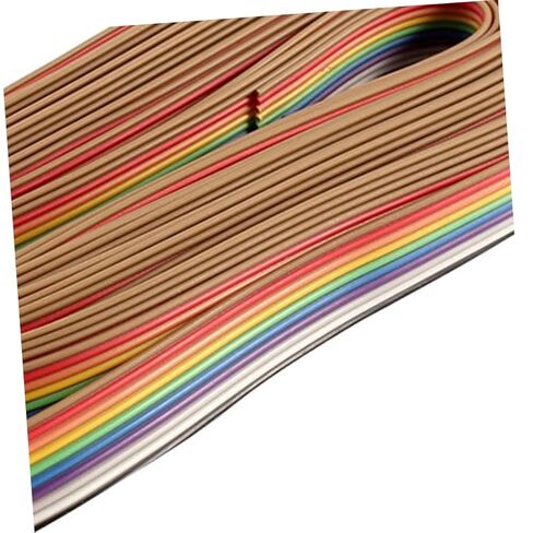2rolls Flat Ribbon Cable Colorful Rainbow Jumper Cable for Internal Wiring Office Computers Flexible Space-Saving Design for Easy Terminations in Kuwait