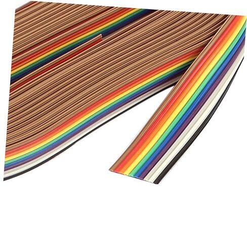 2rolls Flat Ribbon Cable Colorful Rainbow Jumper Cable for Internal Wiring Office Computers Flexible Space-Saving Design for Easy Terminations in Kuwait