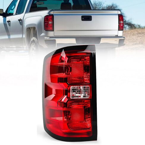 مجموعة مصابيح الذيل لسيارة Chevy Silverado 2014-2018 1500 2500HD 3500HD، GMC Sierra 3500HD OE Style استبدال مجموعة مصابيح الفرامل الخلفية للركاب (زخرفة سوداء) in Kuwait